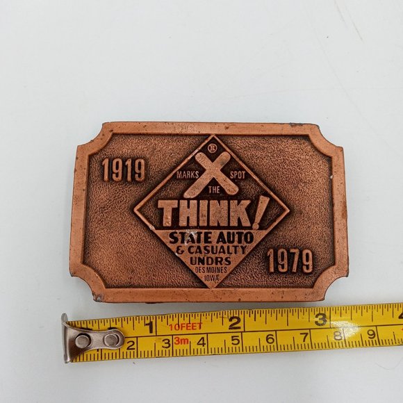 1979 State Auto And Casualty Underwriters Belt Buckle Vintage Advertising Promo - Picture 2 of 10